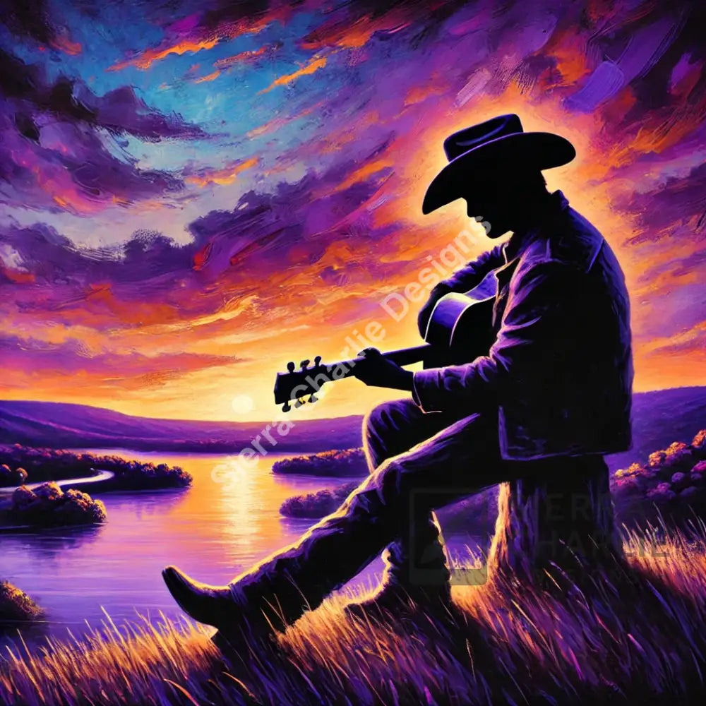COWBOY ON THE HILL Print