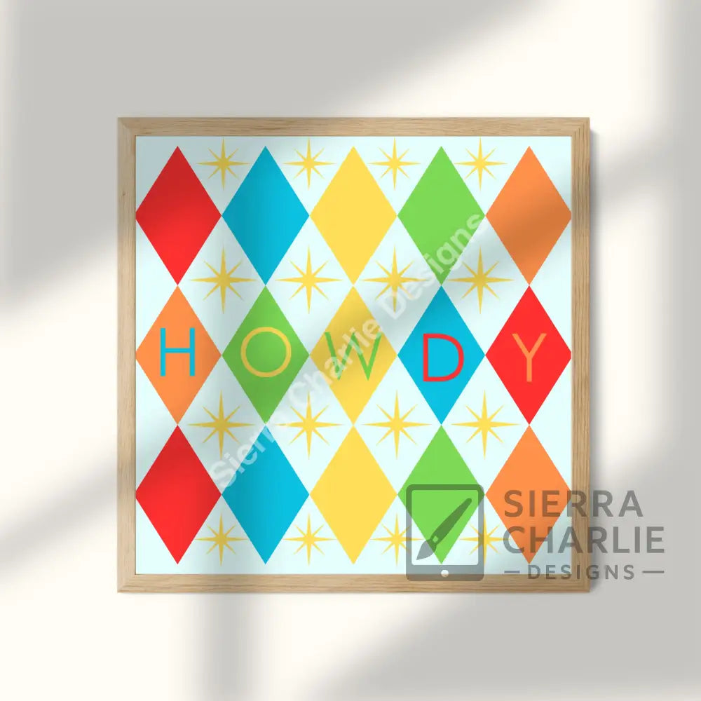 Howdy Mid-Century Modern Print Print