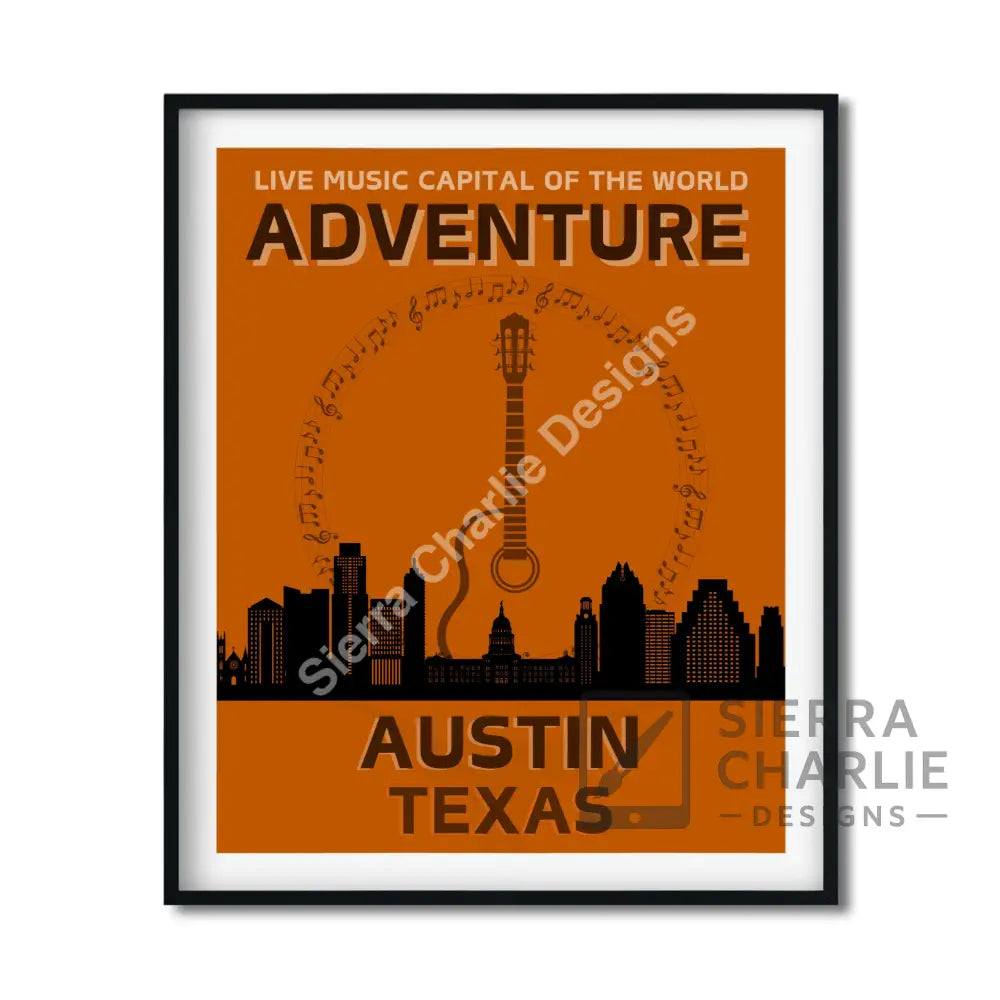 Austin Texas Skyline Slogan Print Print