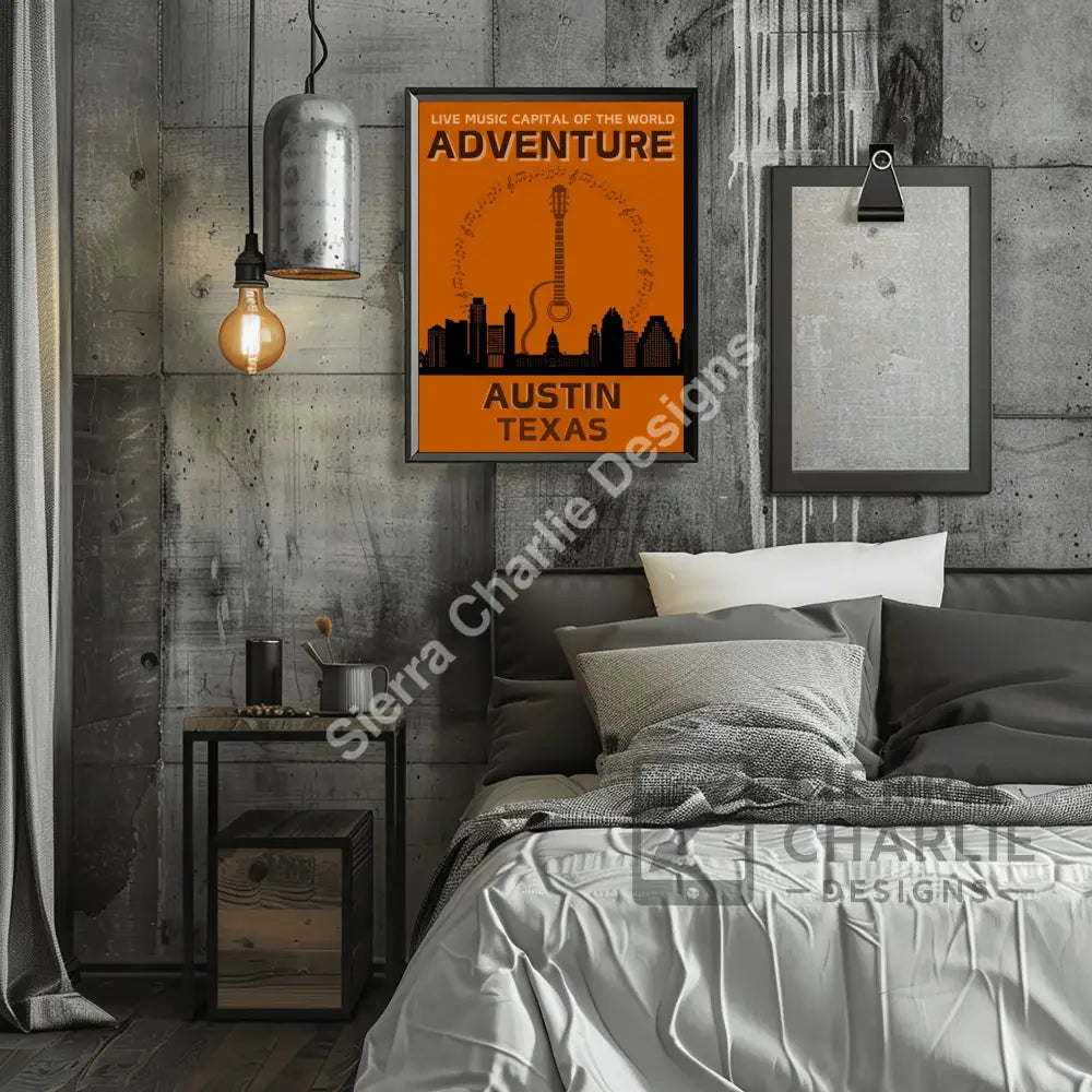 Austin Texas Skyline Slogan Print Print