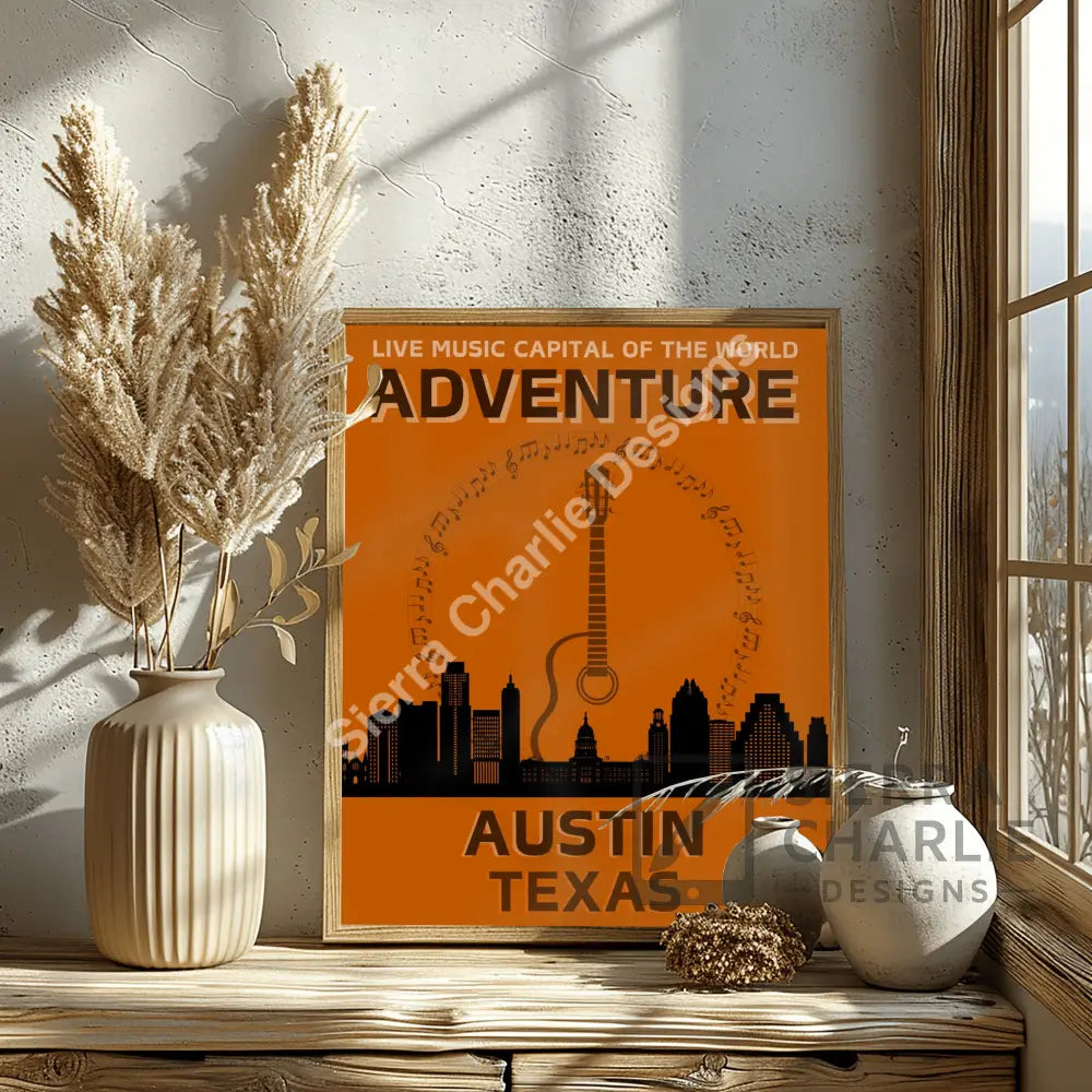 Austin Texas Skyline Slogan Print Print