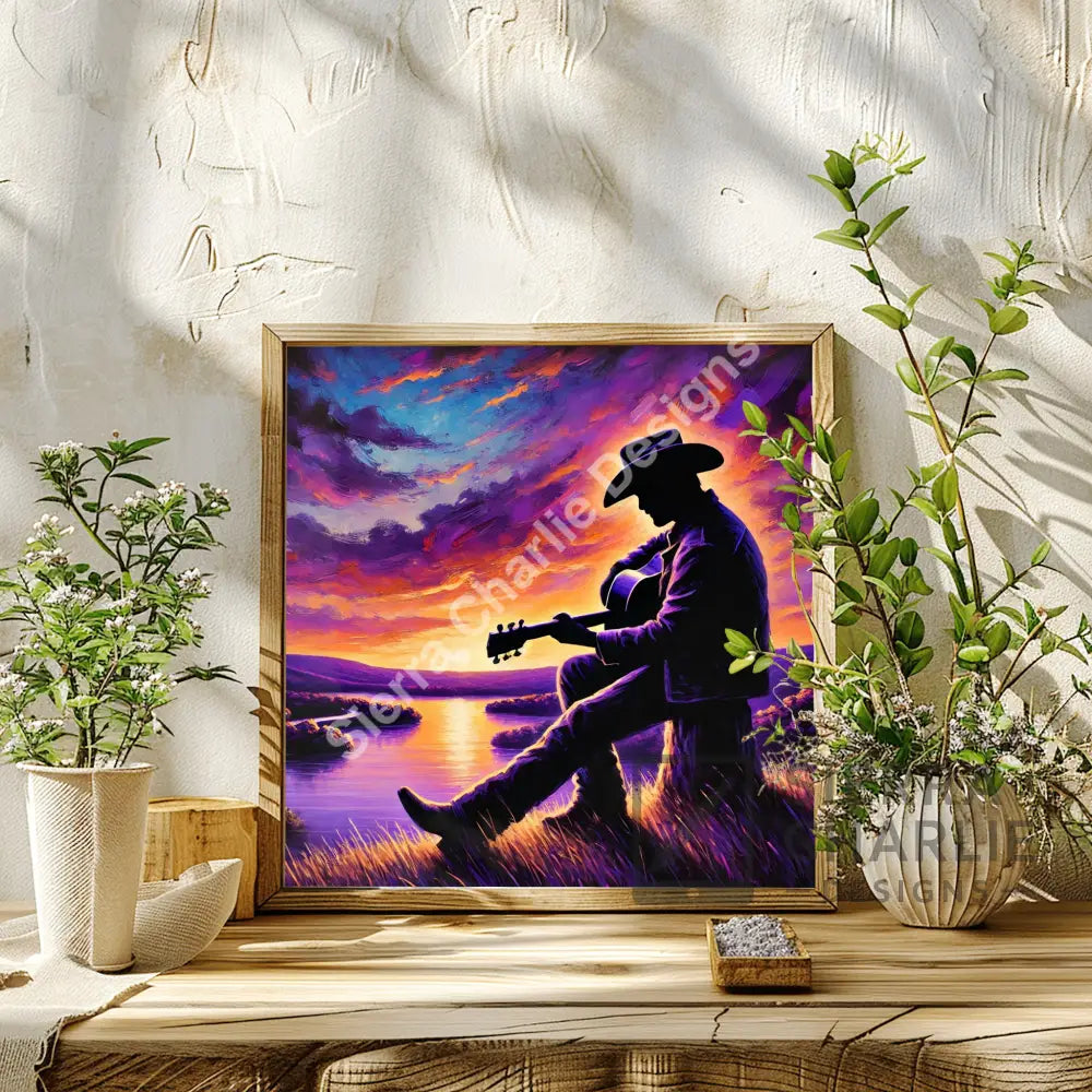 COWBOY ON THE HILL Print