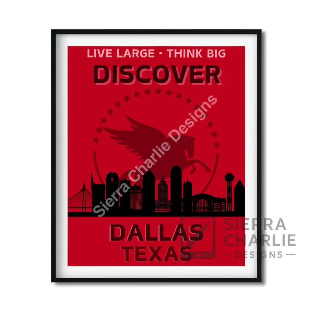 Dallas Texas Skyline Slogan Print Print