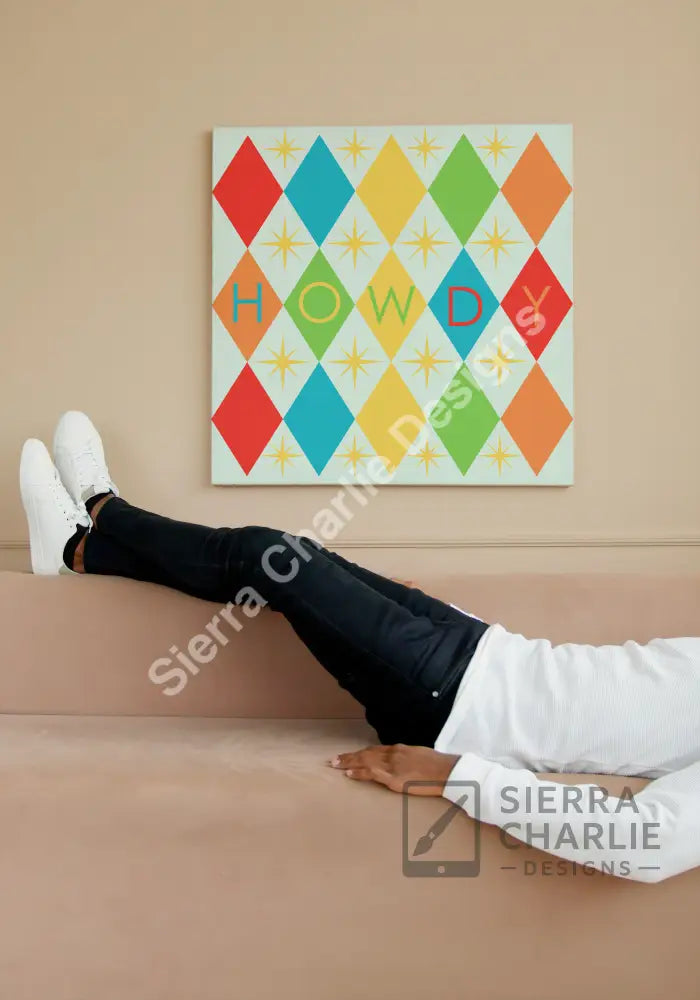 Howdy Mid Century Modern Canvas Canvas