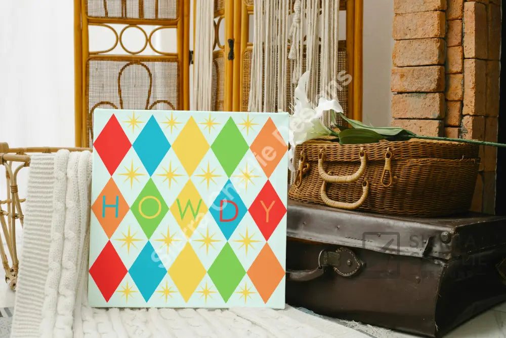Howdy Mid Century Modern Canvas Canvas