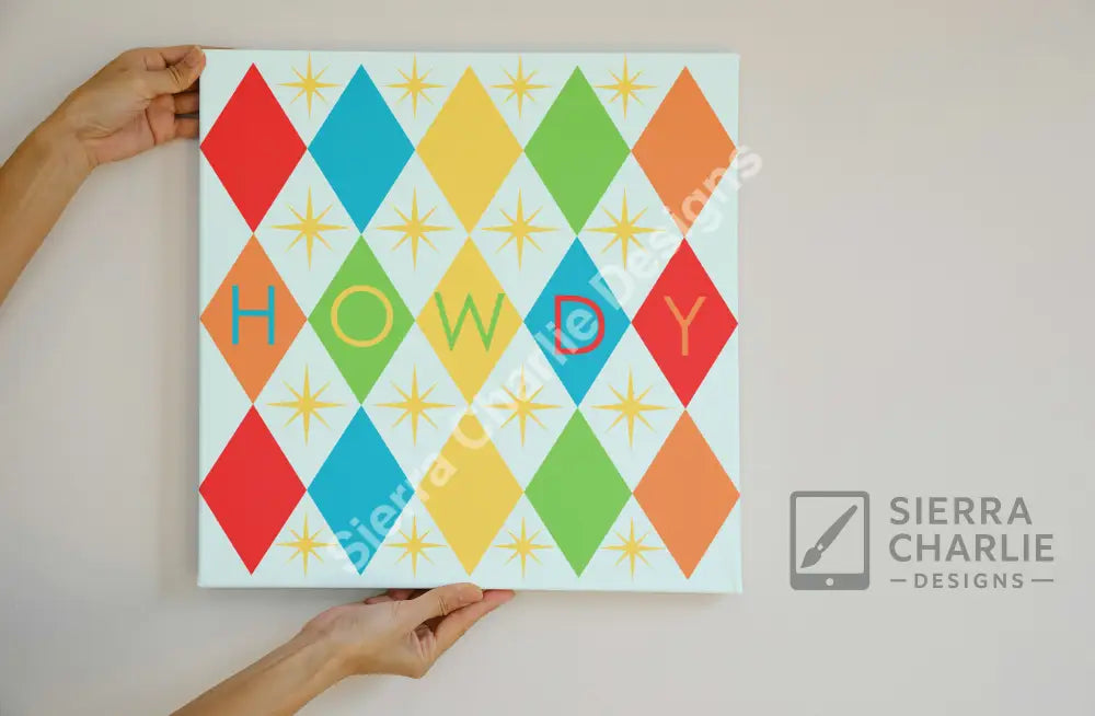 Howdy Mid Century Modern Canvas Canvas