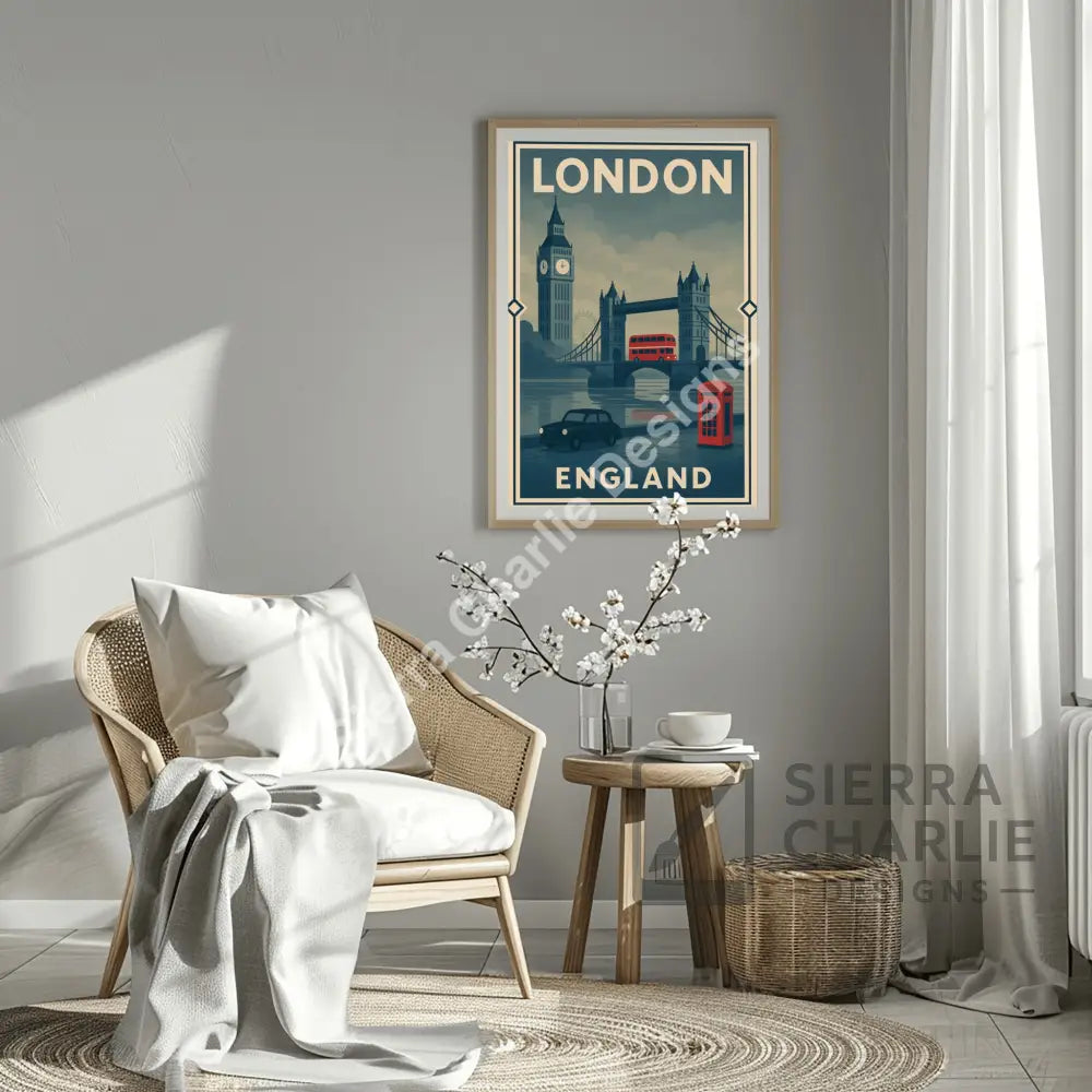 London England Art Deco Travel Poster Print Print