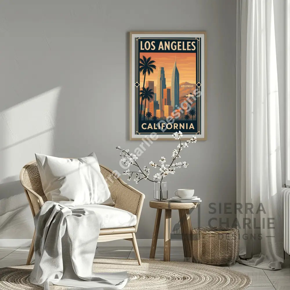 Los Angeles Art Deco Travel Poster Print Print