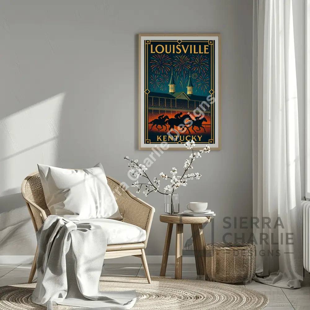 Louisville Kentucky Art Deco Travel Poster Print Print