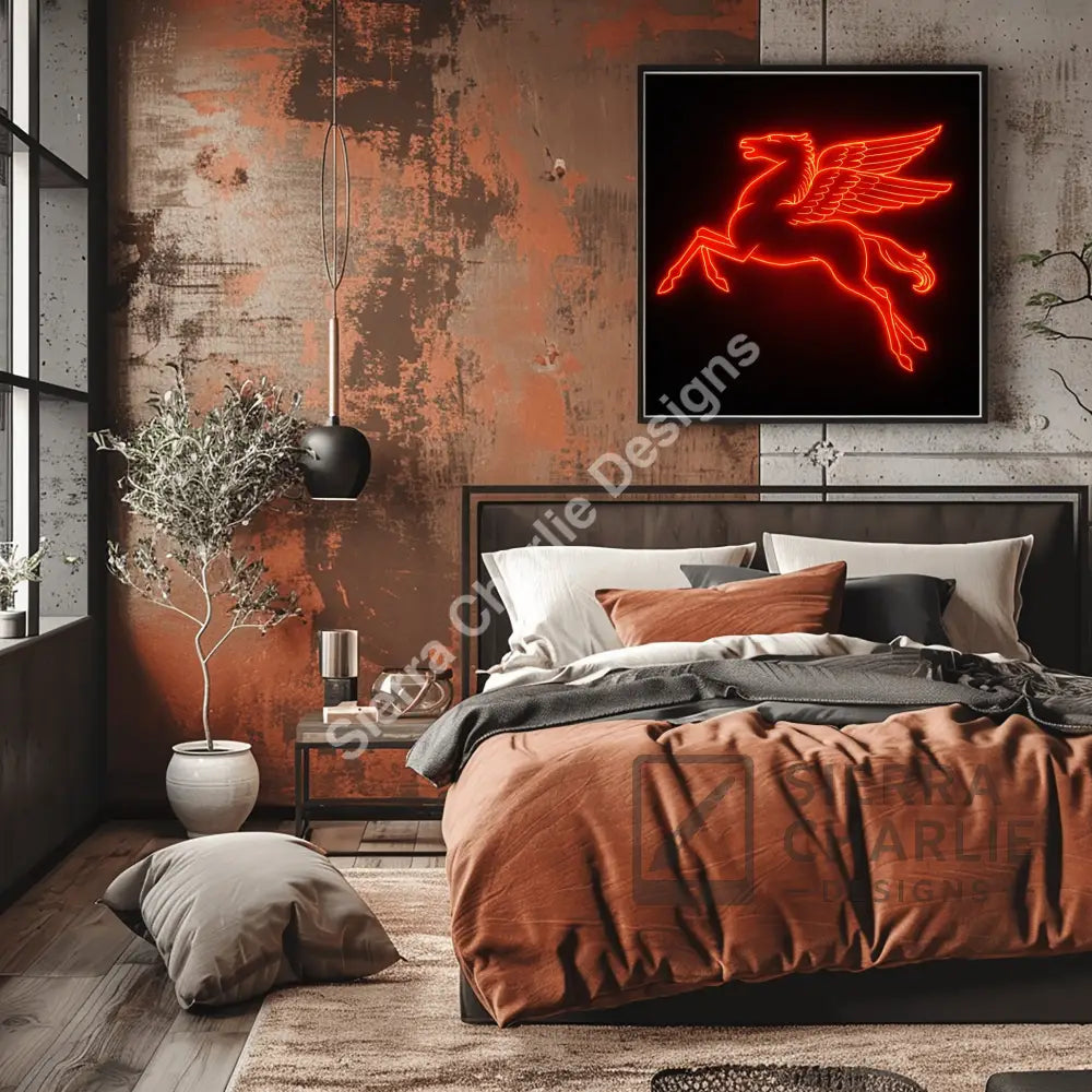 Neon Pegasus Art Print Print