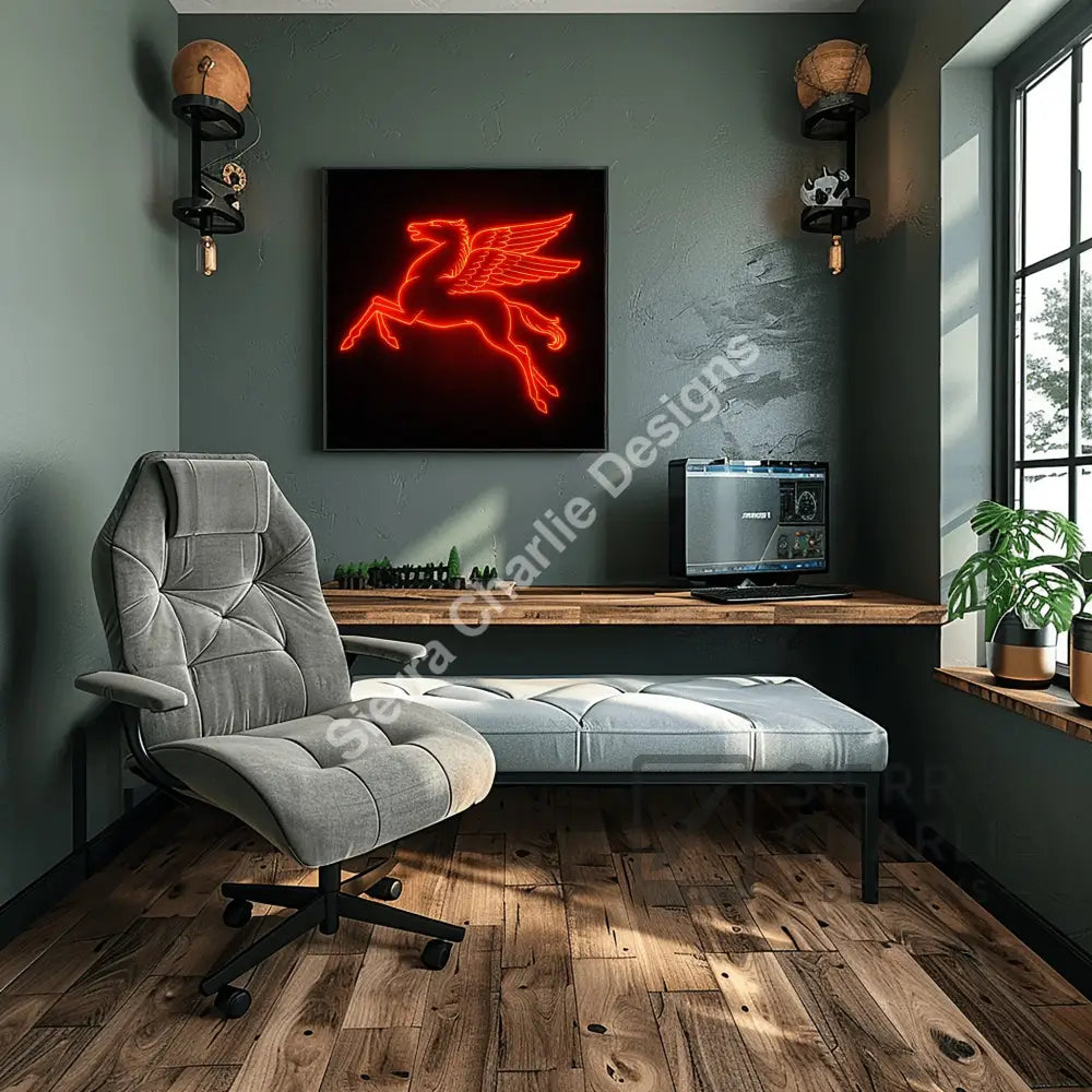 Neon Pegasus Art Print Print