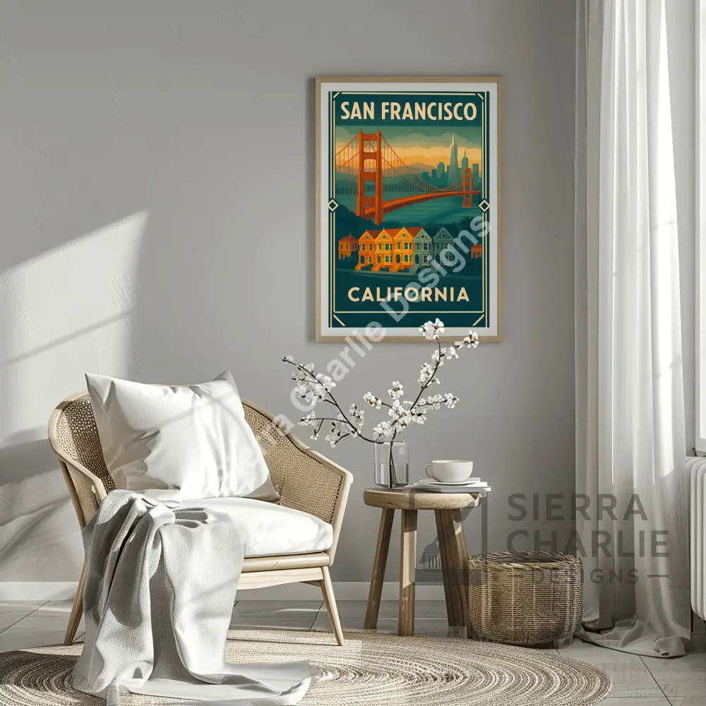 San Francisco Art Deco Travel Poster Print Print