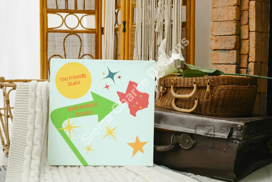 Welcome To Texas Mid Century Modern Canvas Canvas